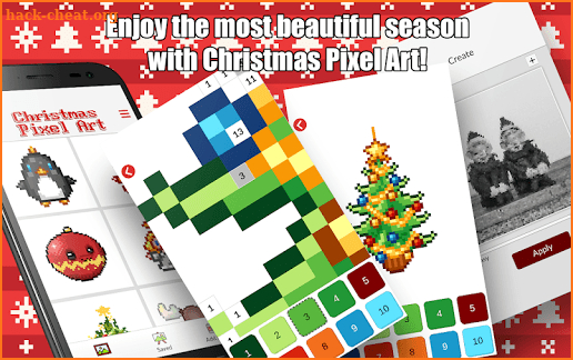 Christmas Color by Number – Merry Xmas Pixel Art screenshot