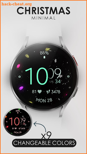 Christmas digital watch face screenshot