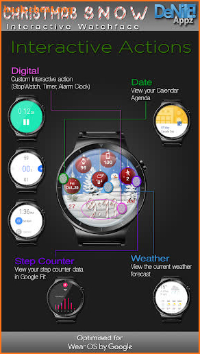 Christmas Snow HD Watch Face Widget Live Wallpaper screenshot