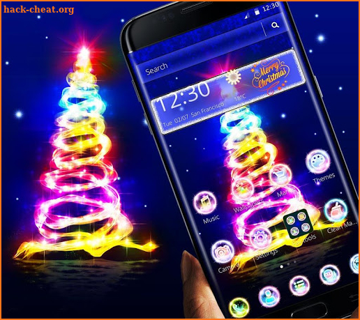 Christmas Tree Neon Glowing Theme screenshot