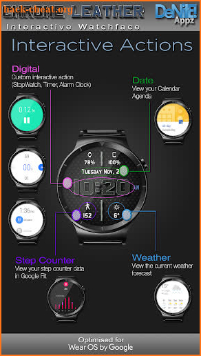 Chrome Leather HD Watch Face screenshot