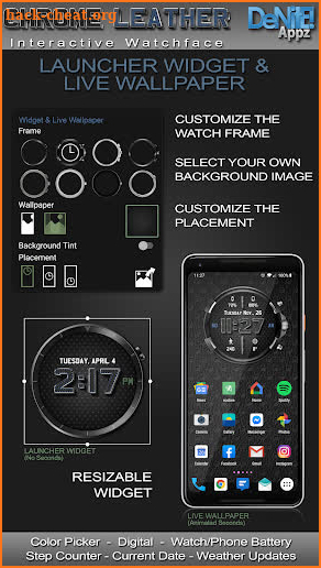 Chrome Leather HD Watch Face screenshot