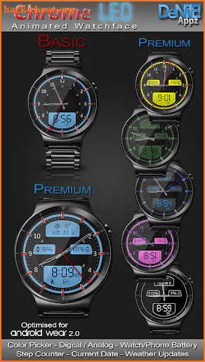 Chrome LED HD Watch Face screenshot