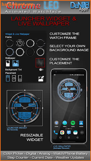 Chrome LED HD Watch Face screenshot