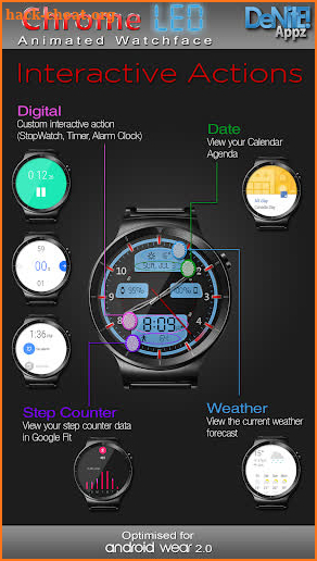 Chrome LED HD Watch Face screenshot