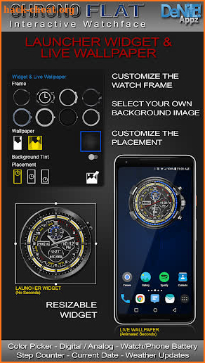 Chrono Flat HD Watch Face Widget & Live Wallpaper screenshot