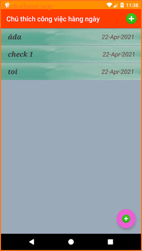 Chú thích công việc hàng ngày screenshot