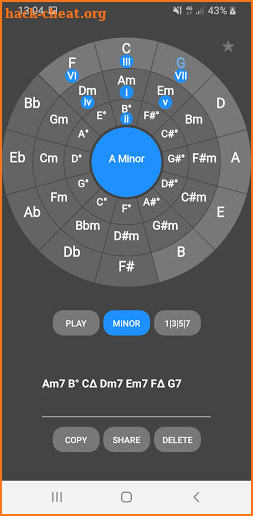 Circle of fifths and fourths for musicians screenshot