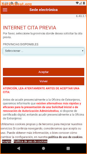 Cita Extranjería screenshot