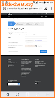Cita medica IMSS en línea seguro social screenshot