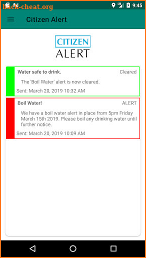 Citizen Alert screenshot