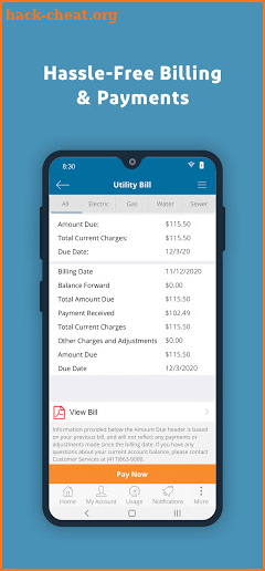 City Utilities – My Account screenshot