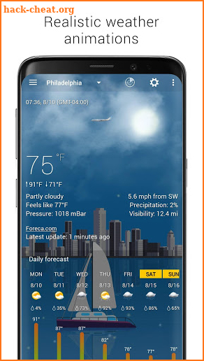 Cityscape animated weather backgrounds add-on screenshot