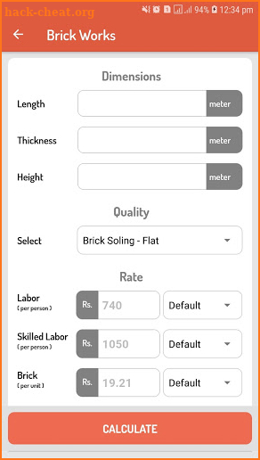 Civil Rate Analysis - Construction Cost Estimation screenshot