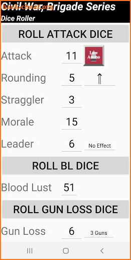 Civil War Brigade Series Dice Roller screenshot