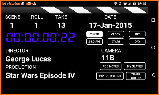 Clapperboard PRO & Shot log screenshot