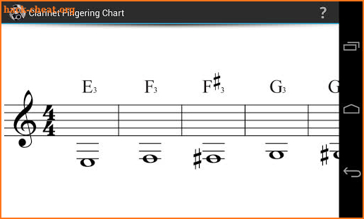 Clarinet Fingering Chart screenshot