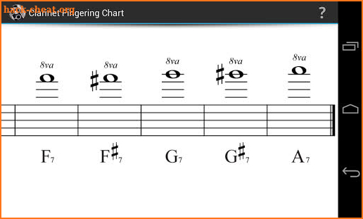 Clarinet Fingering Chart screenshot