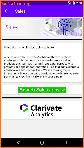 Clarivate screenshot