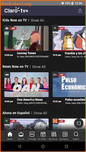 Claro TV+ screenshot