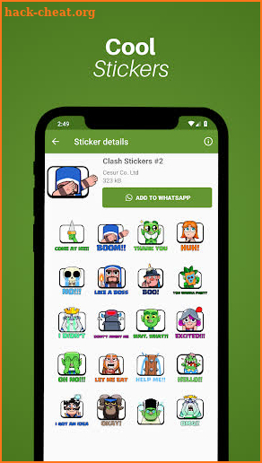 Clash Emote Sticker for WhatsApp - Royale Stickers screenshot