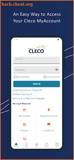 Cleco MyAccount screenshot