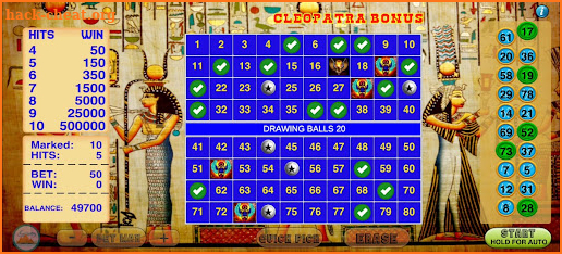 Cleopatra Keno - Pharoah Keno screenshot