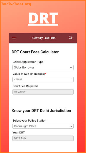 CLF Court Fee Calculator screenshot