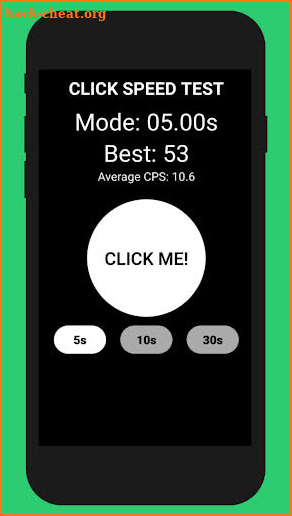 Click Speed Test screenshot