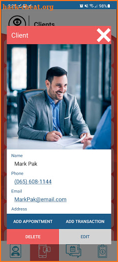 Client Profiles - CRM, Appointments, Transactions screenshot
