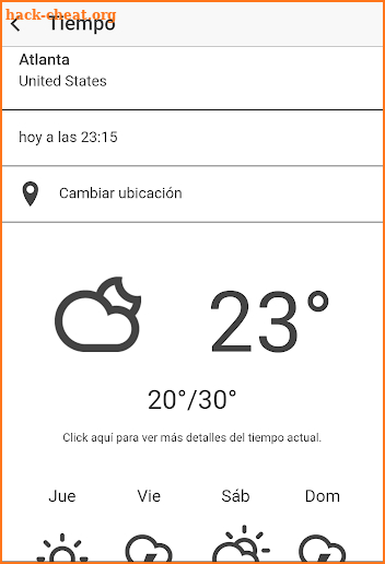 clima de atlanta screenshot