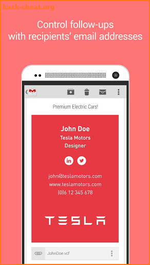 Clinck - digital business card screenshot