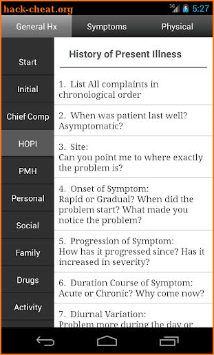 Clinicals – History & Physical screenshot