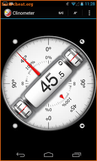 Clinometer + bubble level screenshot