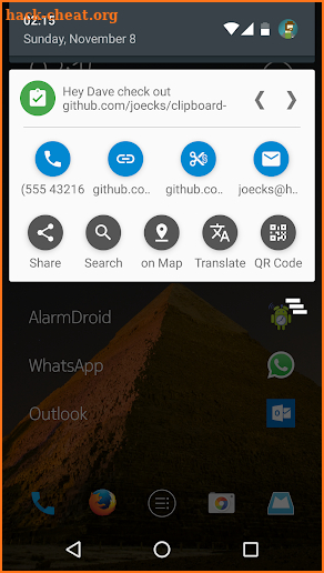 Clipboard Actions screenshot