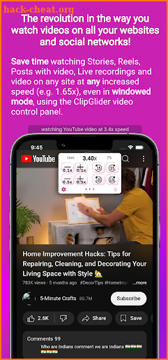 ClipGlider-video control panel screenshot