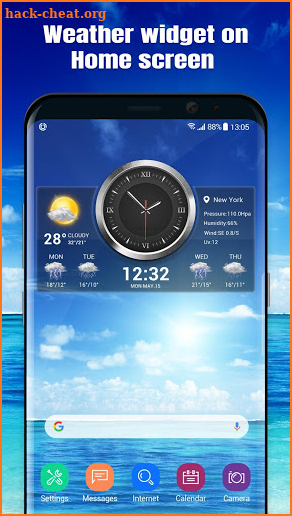 Clock & weather forecast screenshot