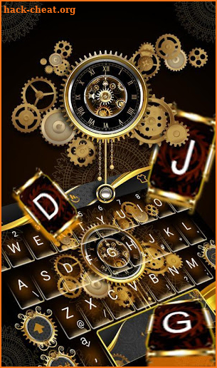 Clock Luxury Gold Keyboard Theme screenshot