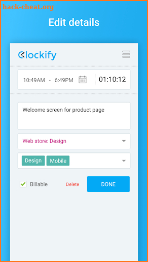 Clockify Time Tracker & Timesheet screenshot