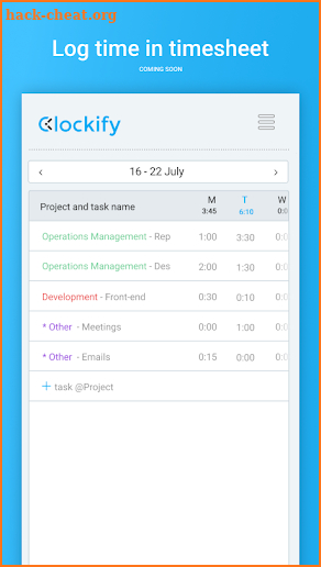 Clockify Time Tracker & Timesheet screenshot