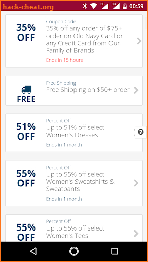 Clothing Coupons for Old Navy screenshot