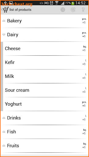 Cloudy shopping list VIP screenshot