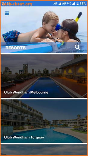 Club Wyndham Holiday Planning screenshot