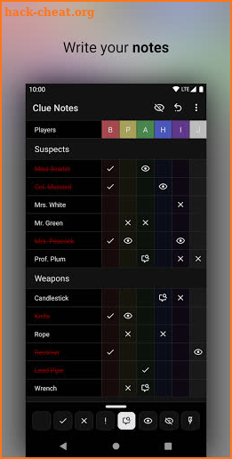 Clue Notes screenshot