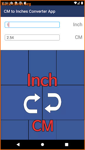 CM to Inches Converter App screenshot