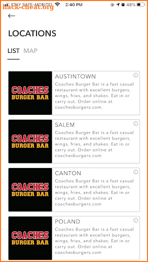 Coaches Burger Bar screenshot