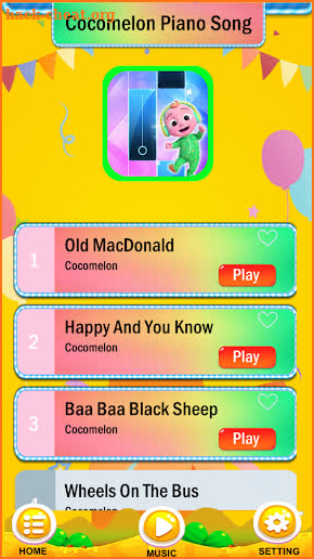 Cocomelon Piano Song Tiles screenshot