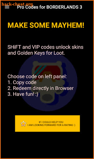 Codes for Borderlands 3 Pro screenshot