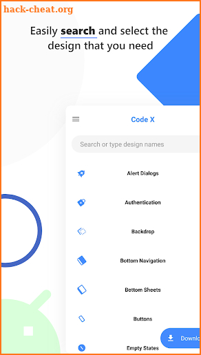 CodeX - Android Material UI Templates screenshot