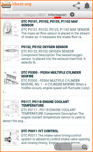 Código OBDII automotriz screenshot